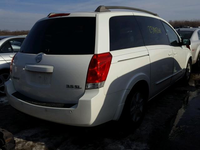 5N1BV28U16N105778 - 2006 NISSAN QUEST S WHITE photo 4