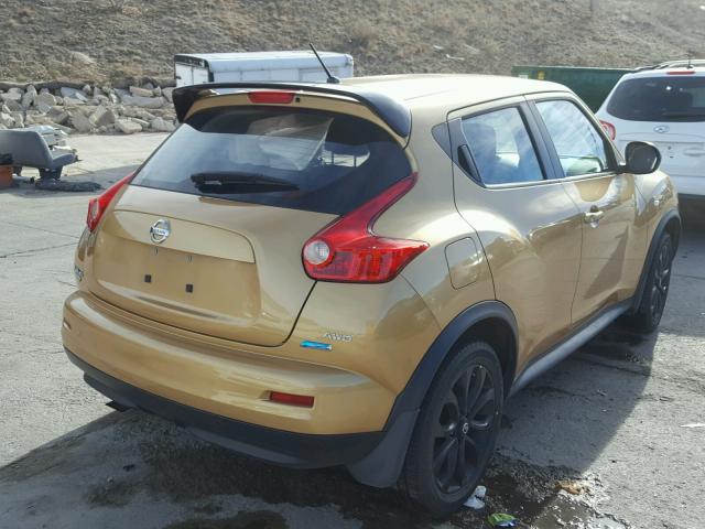 JN8AF5MV6DT213002 - 2013 NISSAN JUKE S GOLD photo 4