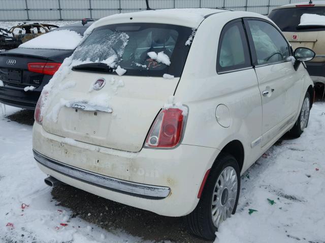 3C3CFFCR0CT106422 - 2012 FIAT 500 LOUNGE WHITE photo 4