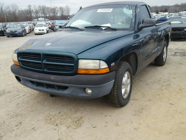 1B7FL26X6WS766832 - 1998 DODGE DAKOTA GREEN photo 2