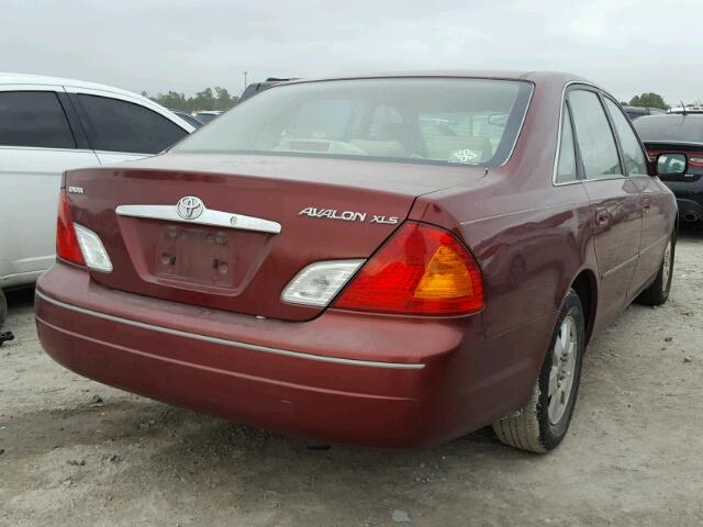 4T1BF28B6YU023226 - 2000 TOYOTA AVALON XL MAROON photo 4