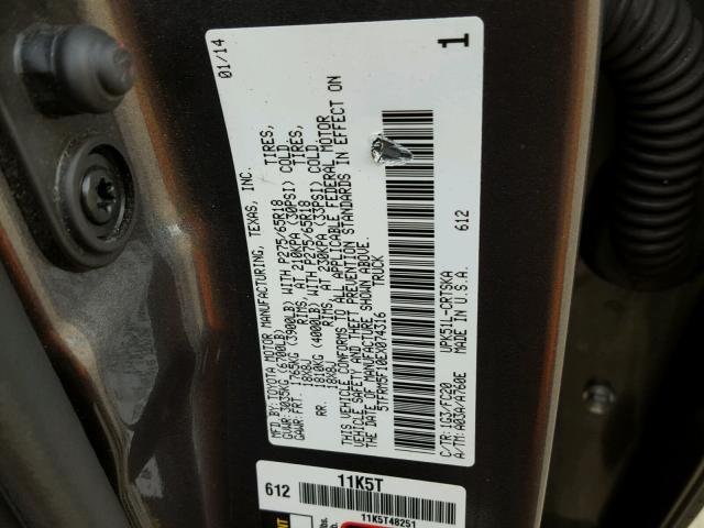 5TFRM5F10EX074316 - 2014 TOYOTA TUNDRA DOU GRAY photo 10