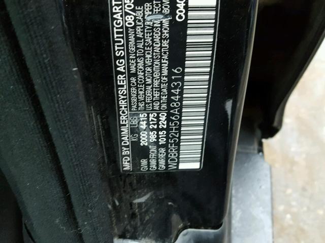 WDBRF52H56A844316 - 2006 MERCEDES-BENZ C GENERATI BLACK photo 10