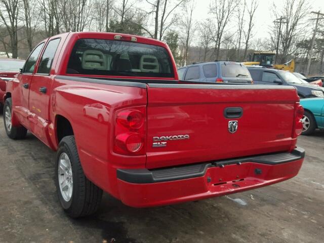 1D7HE48K35S101570 - 2005 DODGE DAKOTA QUA RED photo 3