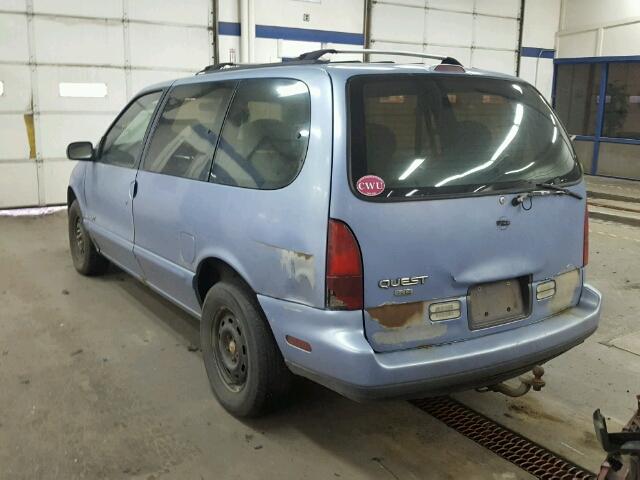 4N2DN11W7SD844489 - 1995 NISSAN QUEST XE BLUE photo 3