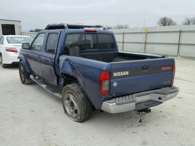 1N6ED27T1YC405717 - 2000 NISSAN FRONTIER C BLUE photo 3