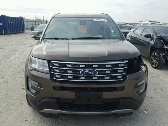 1FM5K7FH0GGC40233 - 2016 FORD EXPLORER L BROWN photo 9