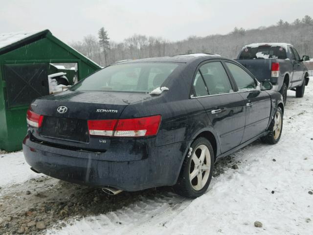 5NPEU46F16H003501 - 2006 HYUNDAI SONATA GLS BLACK photo 4