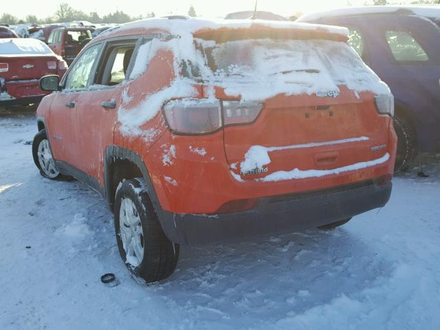 3C4NJDAB1HT656040 - 2017 JEEP COMPASS SP ORANGE photo 3