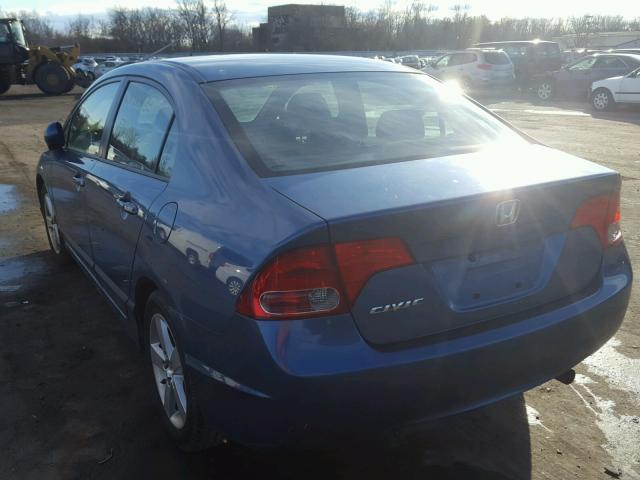 1HGFA16828L101871 - 2008 HONDA CIVIC EX BLUE photo 3