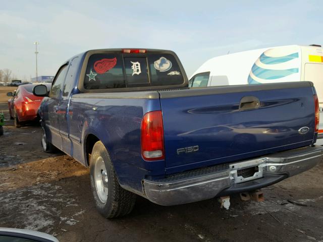 1FTZX1762WNC32789 - 1998 FORD F150 BLUE photo 3