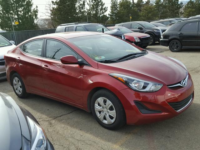 5NPDH4AE9GH701306 - 2016 HYUNDAI ELANTRA SE RED photo 1