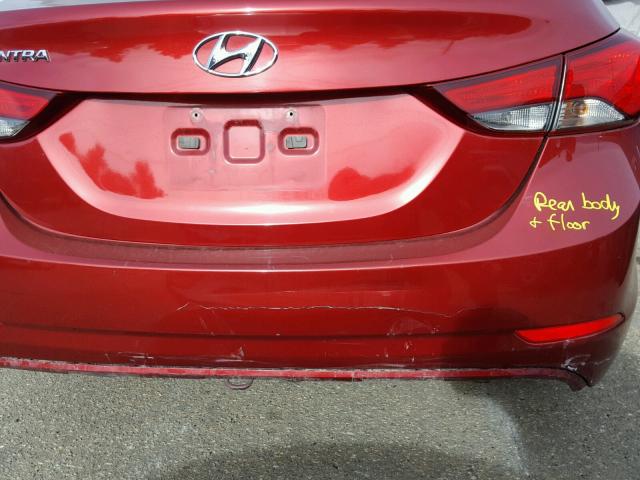 5NPDH4AE9GH701306 - 2016 HYUNDAI ELANTRA SE RED photo 9