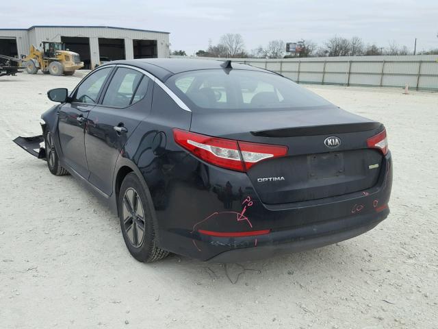 KNAGM4AD9C5026631 - 2012 KIA OPTIMA HYB BLACK photo 3