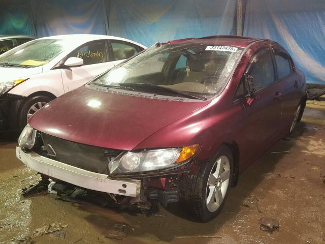 1HGFA16898L119428 - 2008 HONDA CIVIC EX RED photo 2