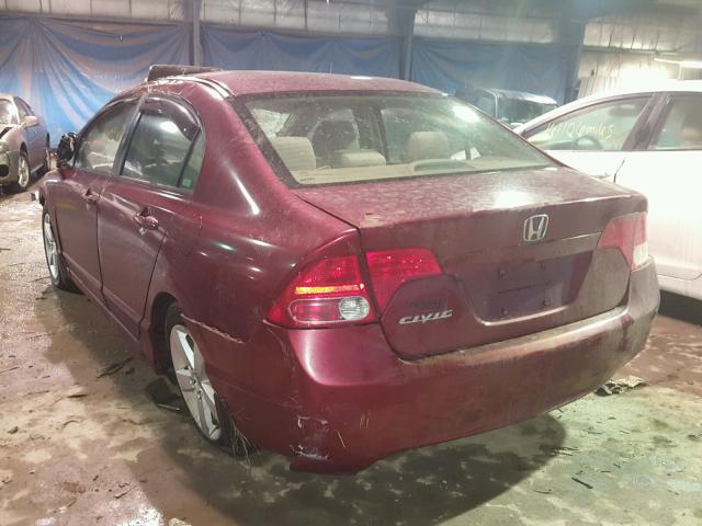 1HGFA16898L119428 - 2008 HONDA CIVIC EX RED photo 3