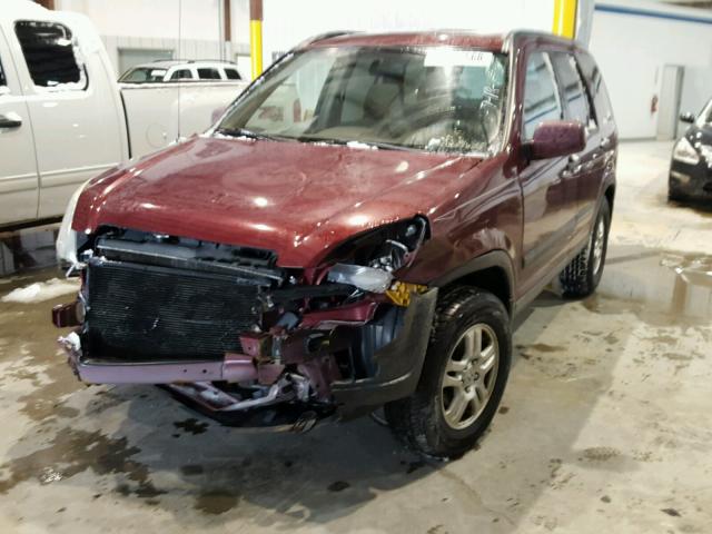 JHLRD78842C076954 - 2002 HONDA CR-V EX BURGUNDY photo 2