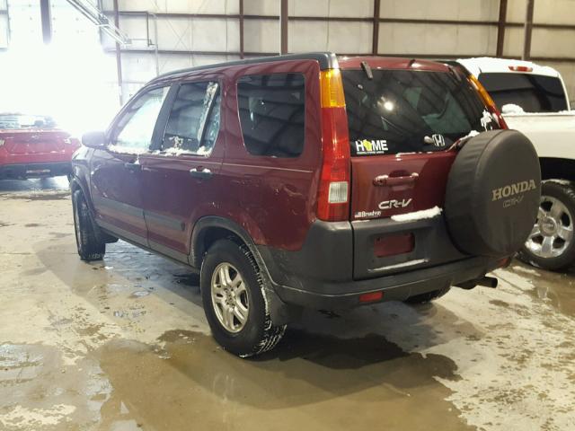 JHLRD78842C076954 - 2002 HONDA CR-V EX BURGUNDY photo 3