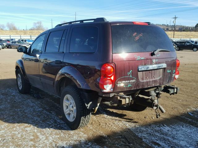 1D4HB48D14F148126 - 2004 DODGE DURANGO SL MAROON photo 3