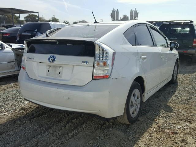 JTDKN3DU7A0052526 - 2010 TOYOTA PRIUS WHITE photo 4