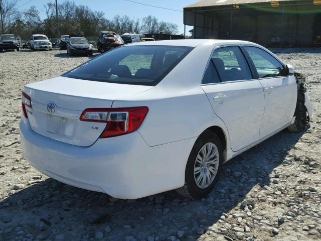 4T4BF1FK6DR275958 - 2013 TOYOTA CAMRY L WHITE photo 4