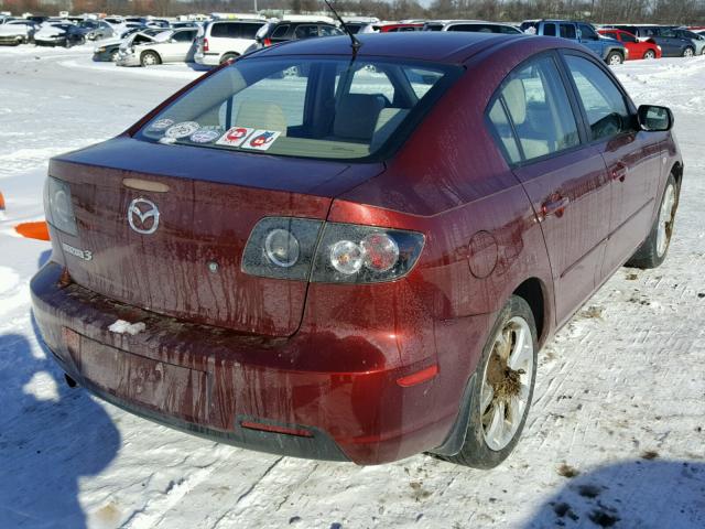 JM1BK32G281182689 - 2008 MAZDA 3 I MAROON photo 4