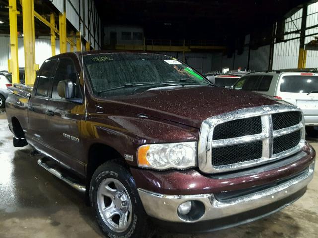 1D7HU18D85S213753 - 2005 DODGE RAM 1500 S BURGUNDY photo 1