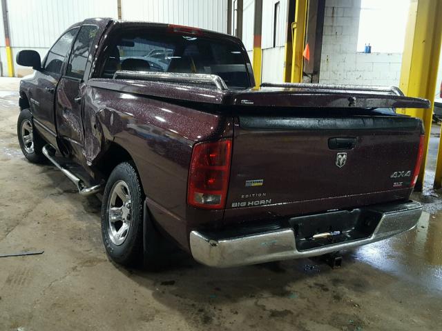 1D7HU18D85S213753 - 2005 DODGE RAM 1500 S BURGUNDY photo 3