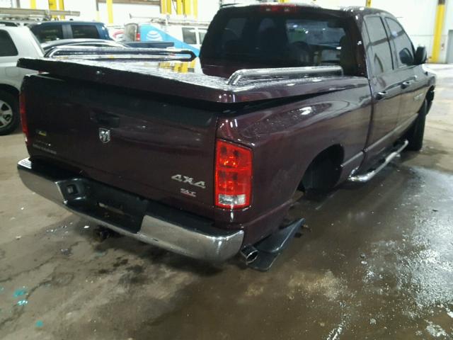 1D7HU18D85S213753 - 2005 DODGE RAM 1500 S BURGUNDY photo 4