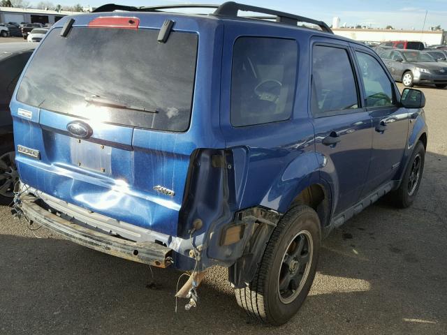 1FMCU931X8KA87427 - 2008 FORD ESCAPE XLT BLUE photo 4