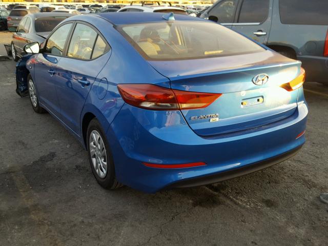 KMHD74LF3HU417701 - 2017 HYUNDAI ELANTRA SE BLUE photo 3