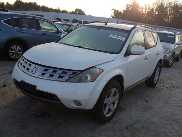 JN8AZ08W24W341247 - 2004 NISSAN MURANO SL WHITE photo 2