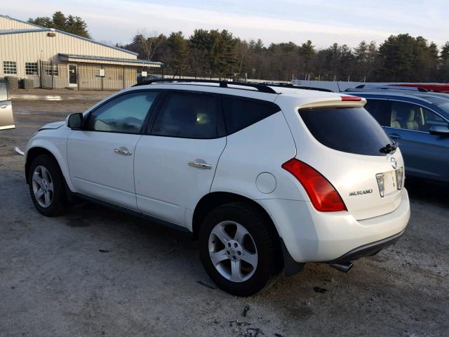 JN8AZ08W24W341247 - 2004 NISSAN MURANO SL WHITE photo 3