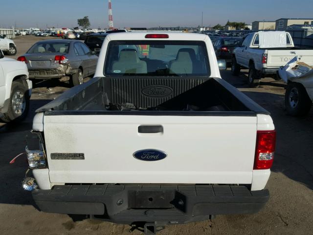 1FTYR10D39PA44631 - 2009 FORD RANGER WHITE photo 6