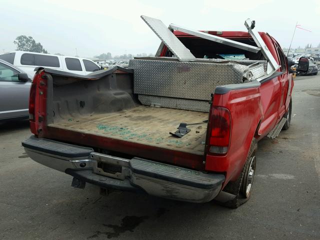 1FTNX21F21EC67175 - 2001 FORD F250 SUPER RED photo 4