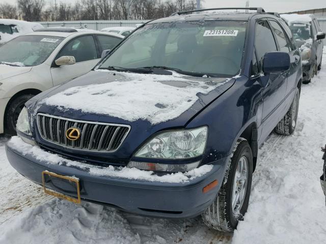 JTJHF10U120245898 - 2002 LEXUS RX 300 BLUE photo 2