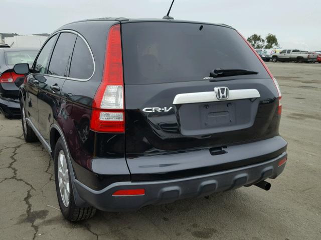 JHLRE48707C113931 - 2007 HONDA CR-V EXL BLACK photo 3