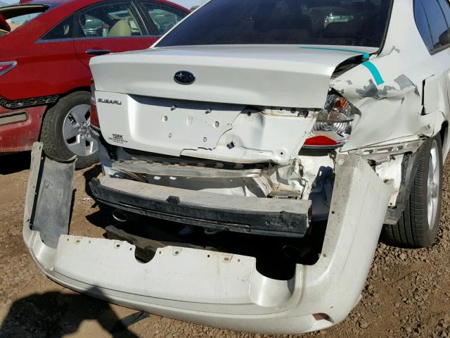 4S3BL616486219767 - 2008 SUBARU LEGACY 2.5 WHITE photo 9