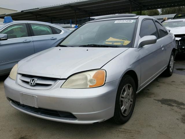 1HGEM22902L037652 - 2002 HONDA CIVIC EX ვერცხლისფერი ფოტო 2