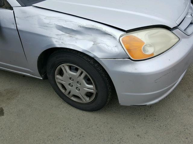 1HGEM22902L037652 - 2002 HONDA CIVIC EX SILVER photo 9