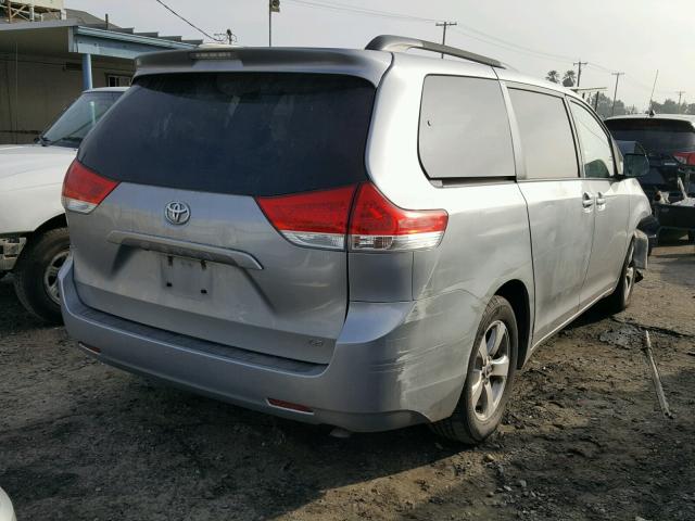 5TDKK3DC5BS130848 - 2011 TOYOTA SIENNA LE SILVER photo 4