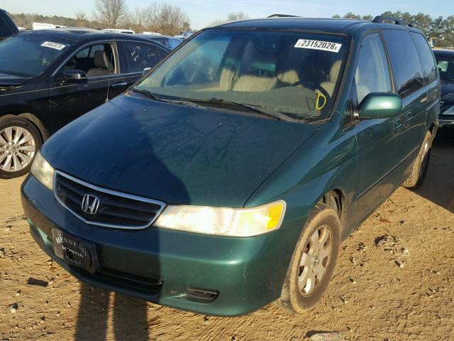 2HKRL18692H531975 - 2002 HONDA ODYSSEY EX GREEN photo 2