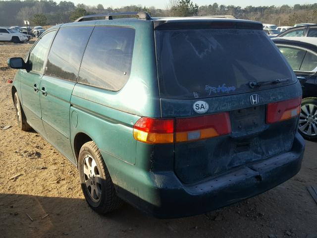 2HKRL18692H531975 - 2002 HONDA ODYSSEY EX GREEN photo 3