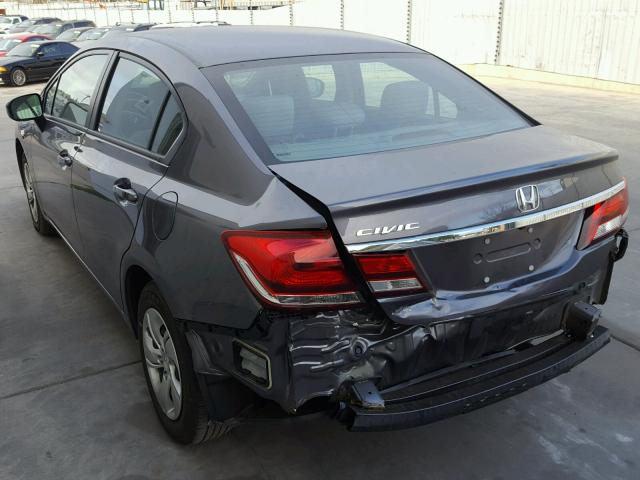 19XFB2F53EE230391 - 2014 HONDA CIVIC LX GRAY photo 3