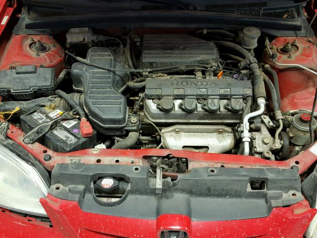 1HGEM22532L106556 - 2002 HONDA CIVIC LX RED photo 7