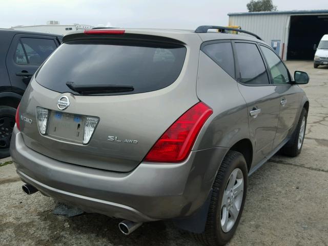 JN8AZ08W94W319794 - 2004 NISSAN MURANO SL GOLD photo 4