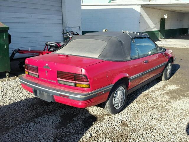 1G2JB34K9L7552446 - 1990 PONTIAC SUNBIRD LE RED photo 4