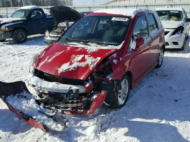 JHMGD37617S053057 - 2007 HONDA FIT S RED photo 2