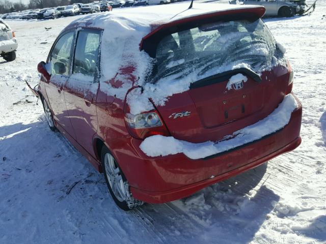 JHMGD37617S053057 - 2007 HONDA FIT S RED photo 3