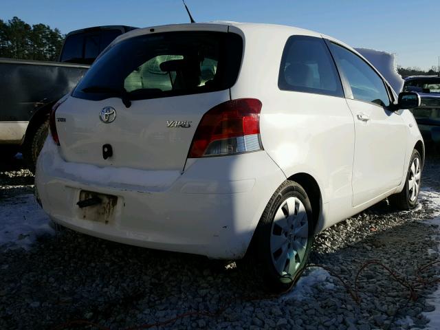 JTDJT4K31B5332285 - 2011 TOYOTA YARIS WHITE photo 4